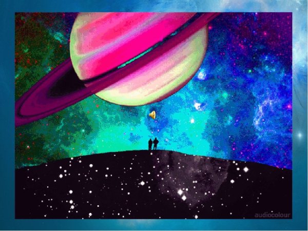 Планета Сатурн красками