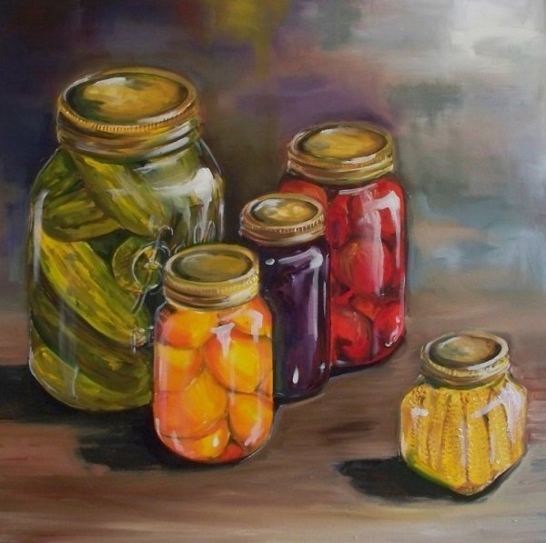 Акварель в баночках