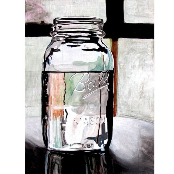 Стеклянные банки акварелью