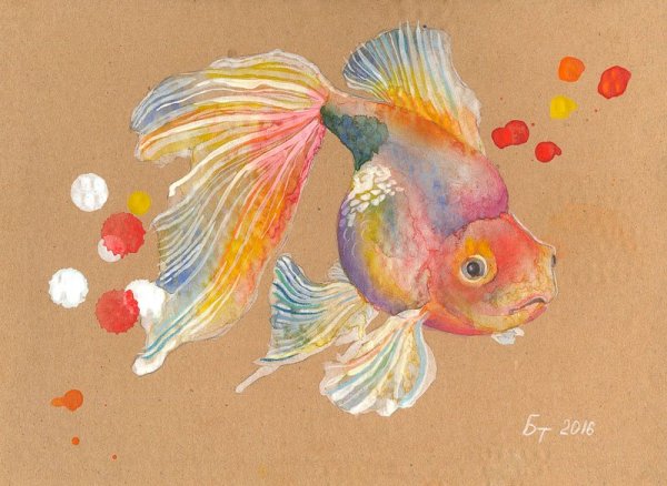 Рыба гуашью