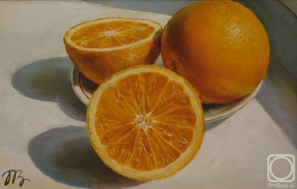 Апельсин гуашью