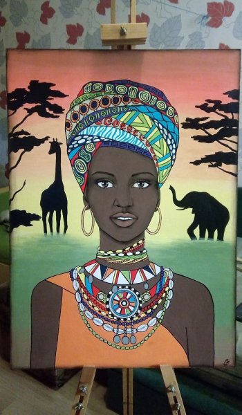 Картина африканка