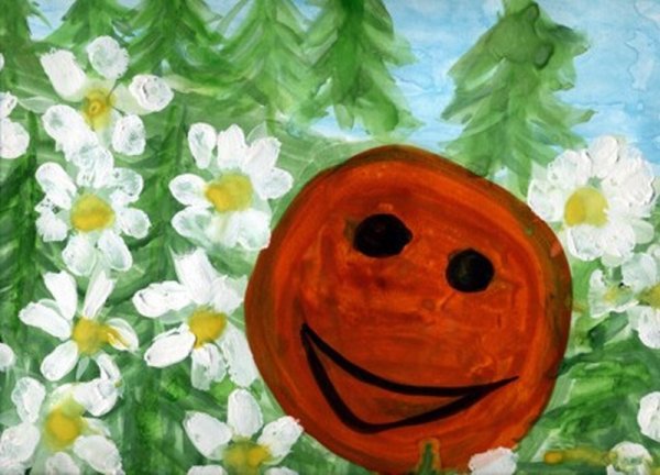 Детские рисунки Колобок