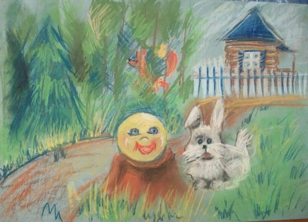 Аппликация Колобок