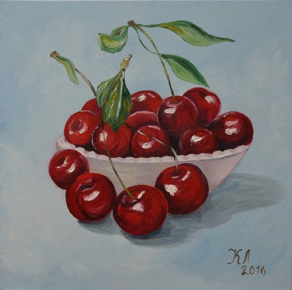 Натюрморт с вишнями