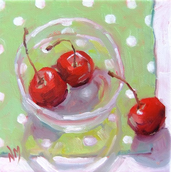 Черешня гуашью