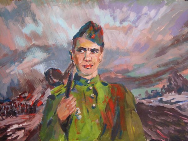 Портрет солдата живопись