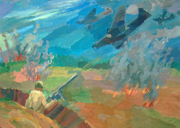 Сюжетная композиция на тему Великой Отечественной войны