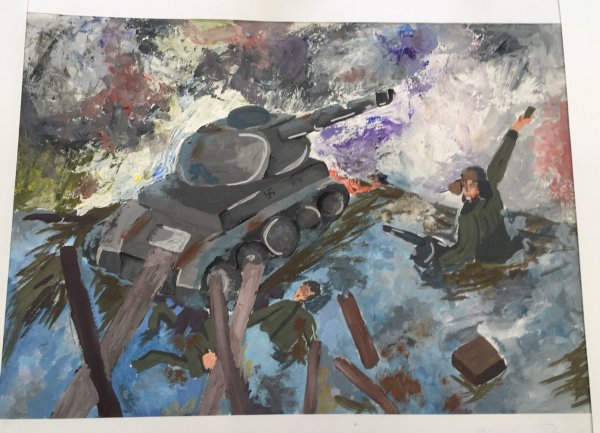 Композиция на тему война гуашью