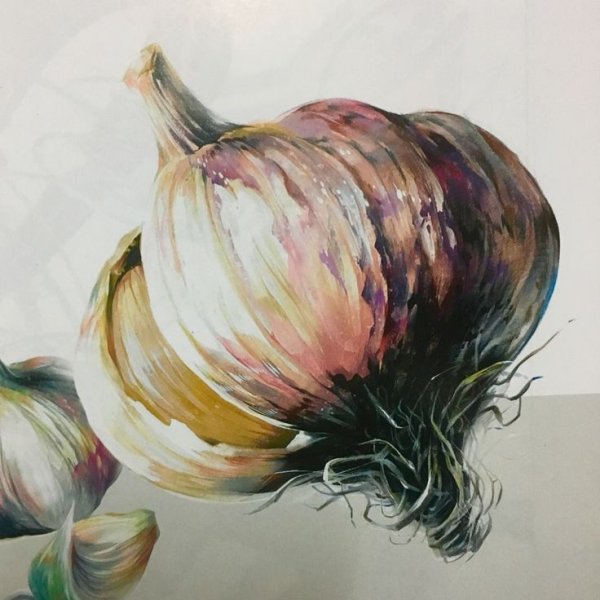 Чеснок акварелью