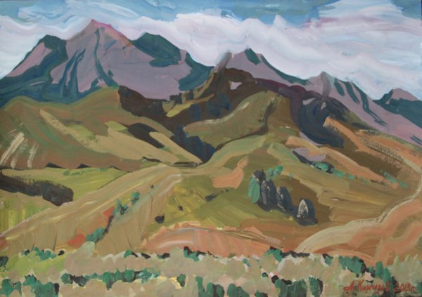 Горы Афганистана акварель