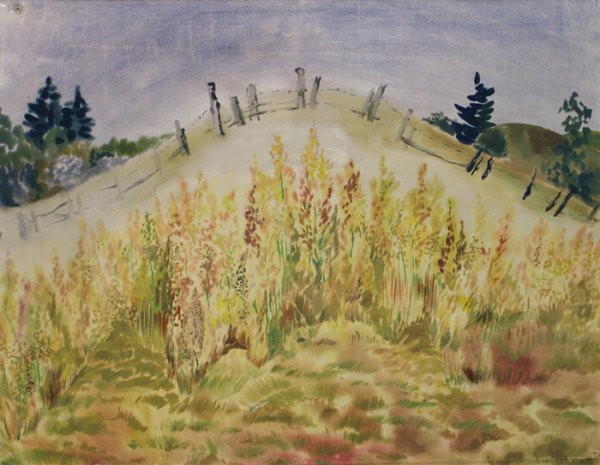 Холмы акварелью