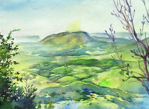 Природа акварелью