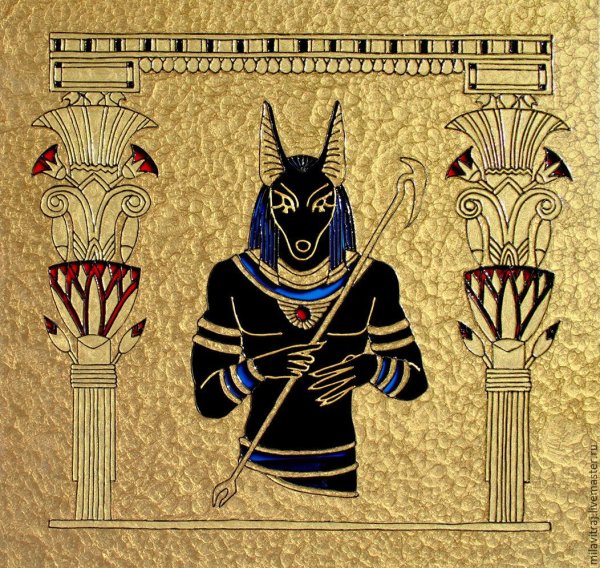 Анубис Древнеегипетская роспись