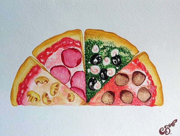 Рисование пицца в старшей группе