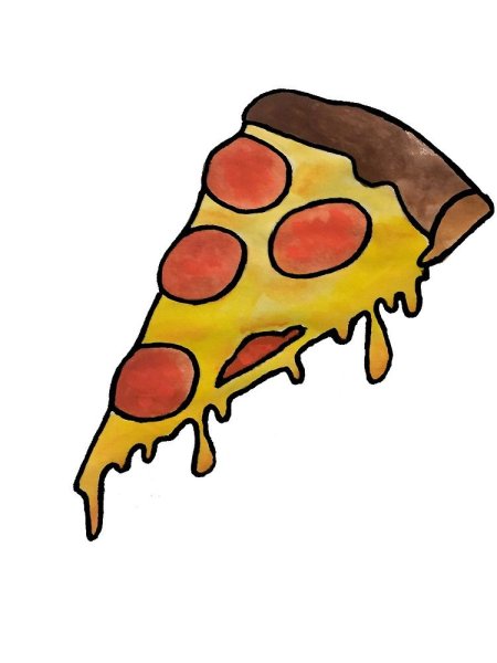 Пицца рисунок карандашом цветной