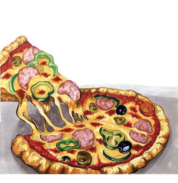 Пицца рисовать