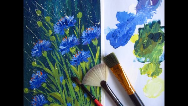 Обои васильки рисунок