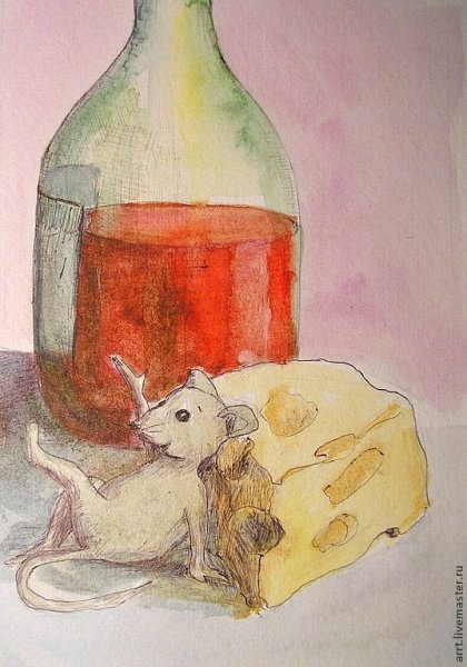 Мышь с бокалом