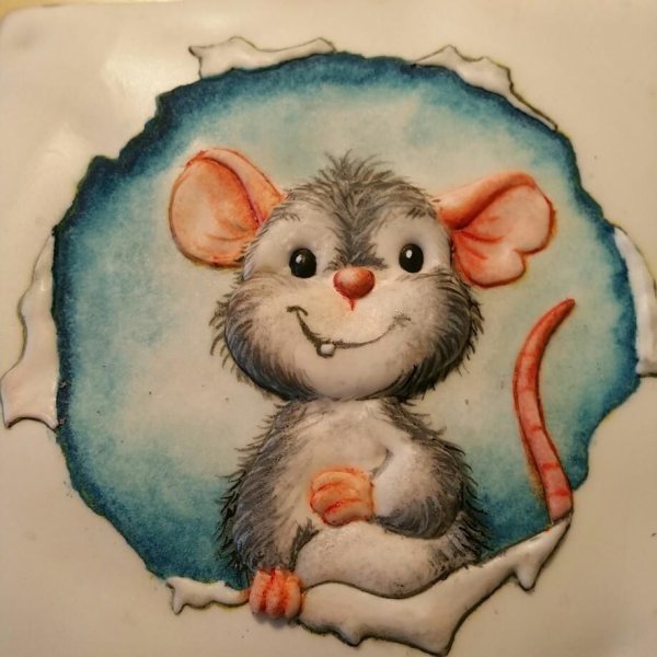 Мышка рисунок акварелью