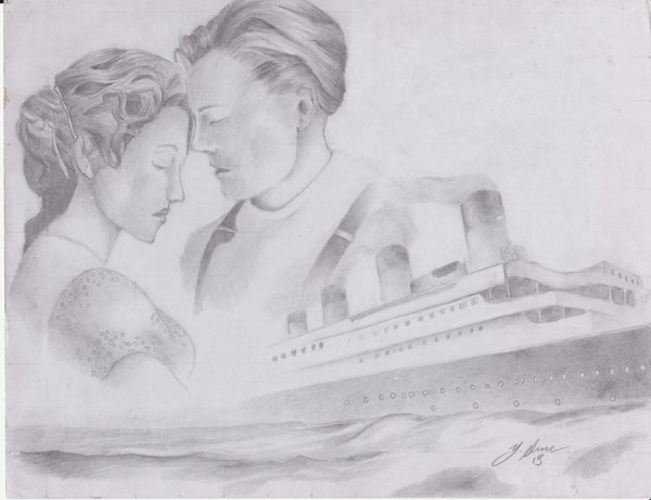 Титаник рисунок карандашом