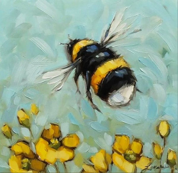 Пчела красками