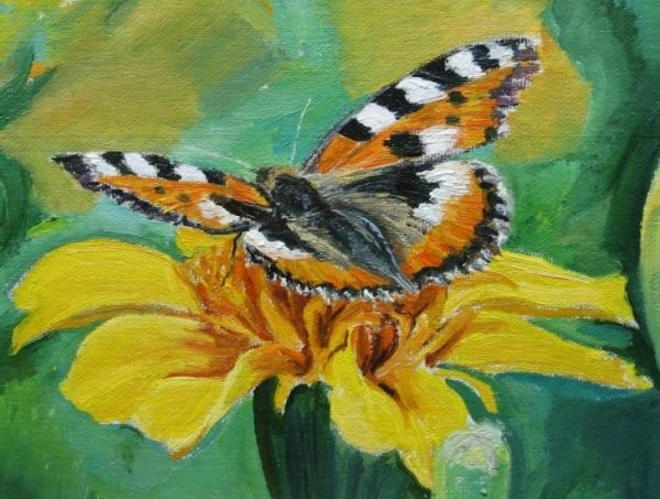 Бабочки живопись маслом