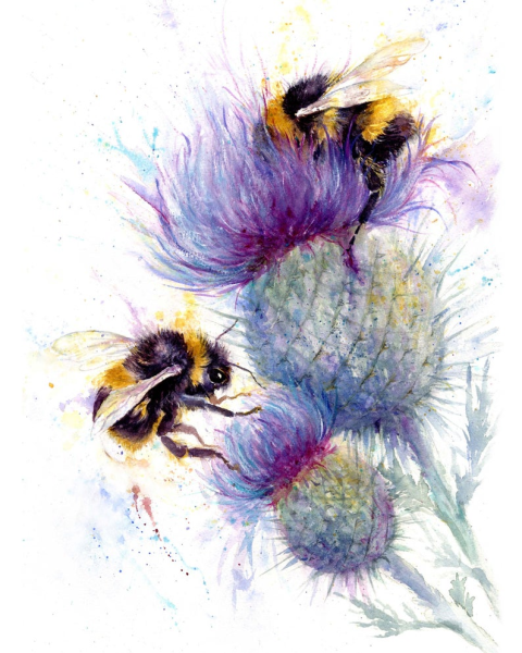 Пчела акварель