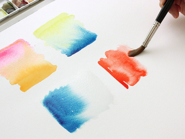 Акварель растушевка