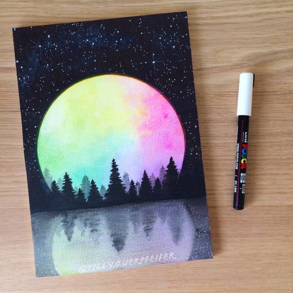 Рисунки красками легкие