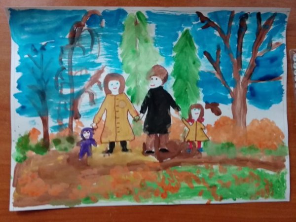 Семейный рисунок гуашью