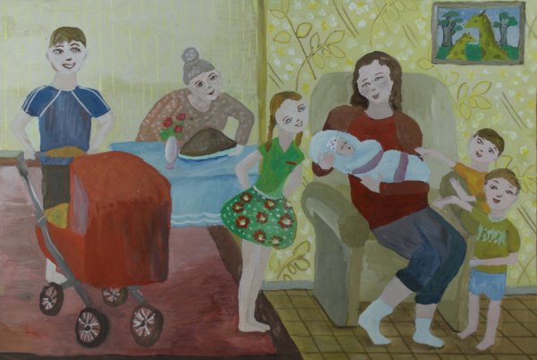 Семья гуашью