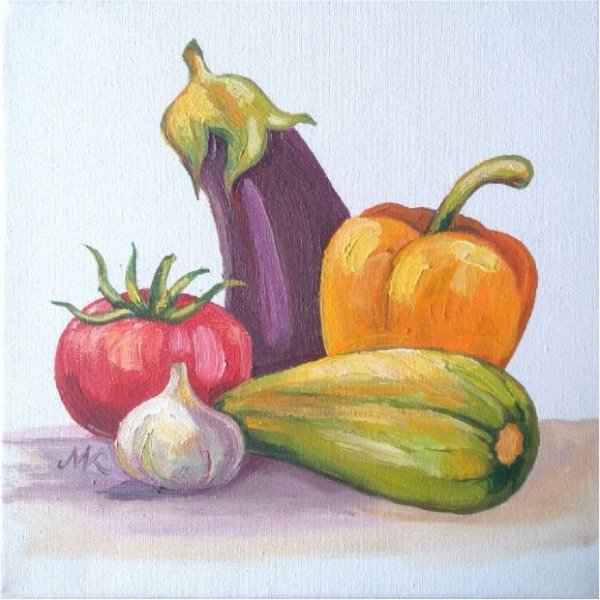 Рисование натюрморта из овощей