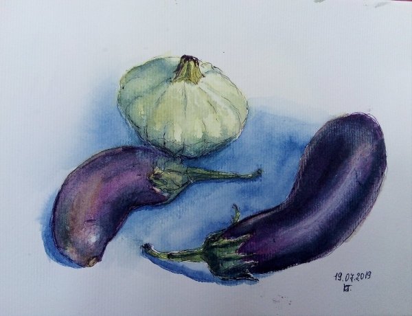 Патиссон акварелью