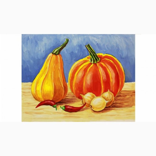 Натюрморт из овощей и фруктов для детей поэтапное рисование