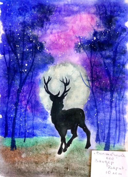 Оленёнок гуашью