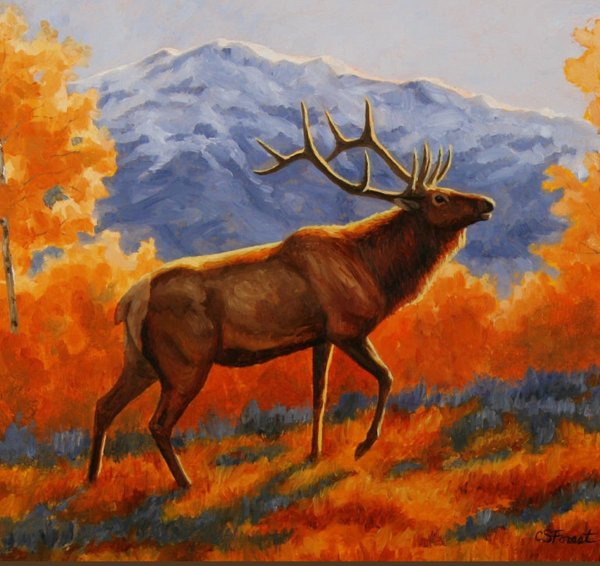 Осенний пейзаж с оленем