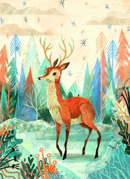 Оленёнок гуашью