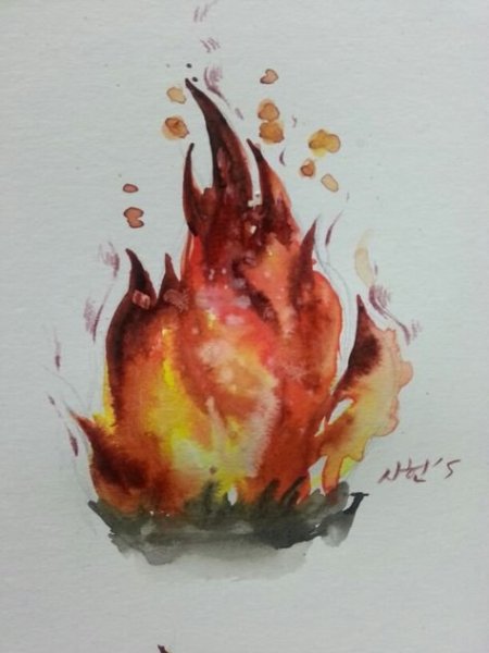 Пламя акварель