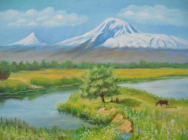 Араратская Долина с рекой Аракс
