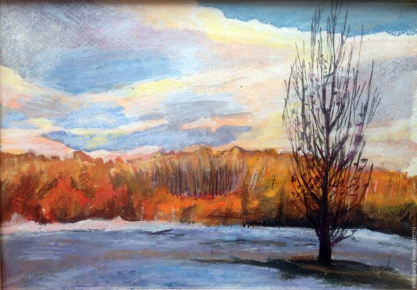 Гуашевая живопись осень