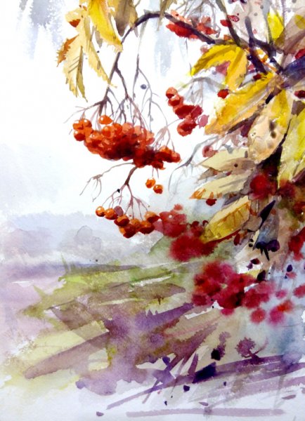 Осень акварель