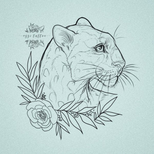 Тату пантера для девушек эскизы