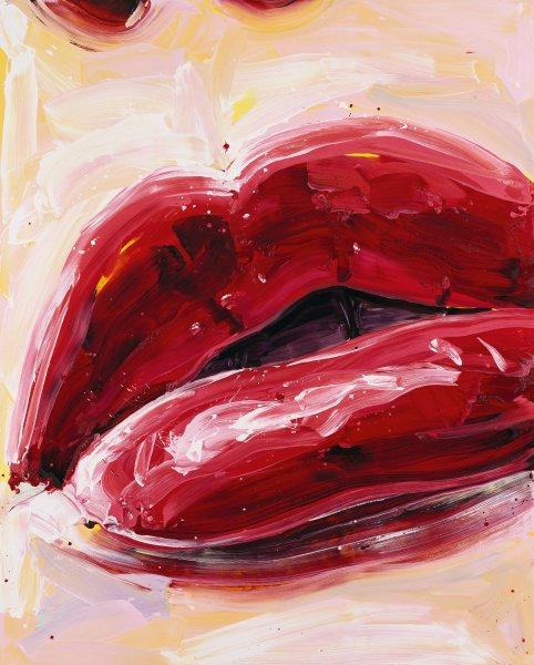 Губы маслом на холсте