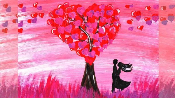 Правополушарное рисование на день влюбленных