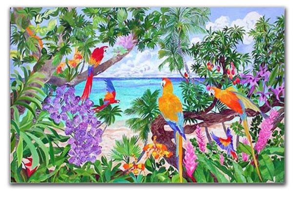 Landscape Painting of Tropical Plants