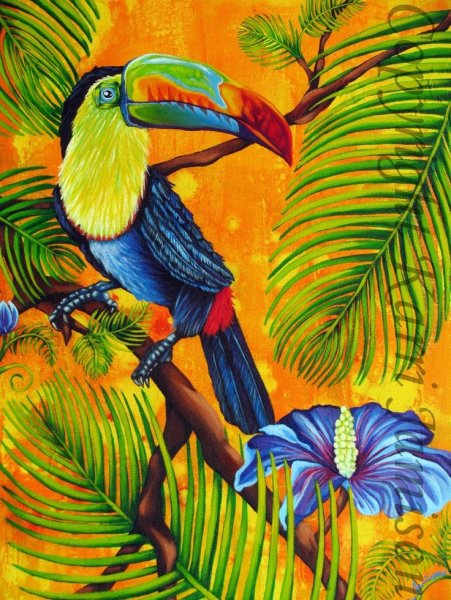 Экзотические птицы живопись