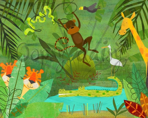 Рисуем джунгли с детьми