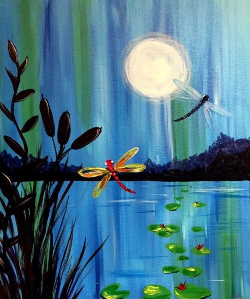 Стрекоза правополушарное рисование