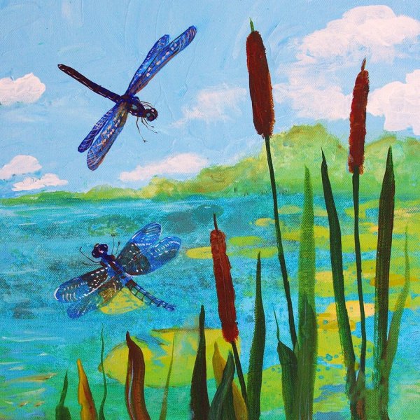 Пейзаж со стрекозами